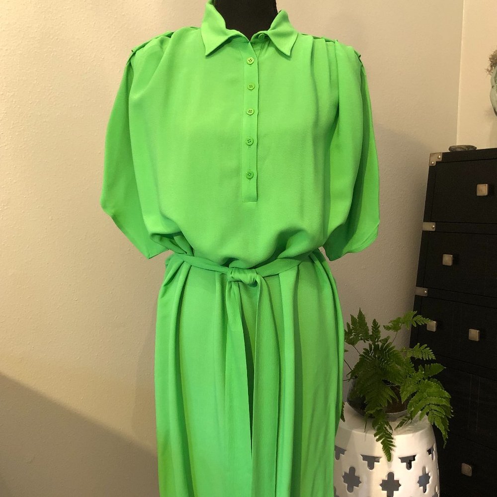 Diane von Furstenberg Pleated Shoulder Oversized Shirt Dress - NWT
